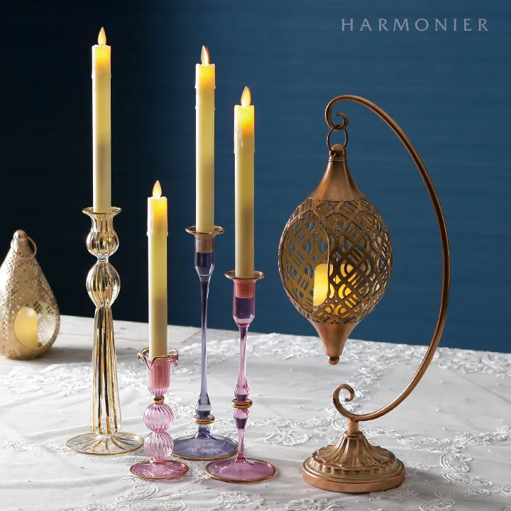 エジプトグラスペタルキャンドルホルダーピンク｜クリスマス雑貨の通販