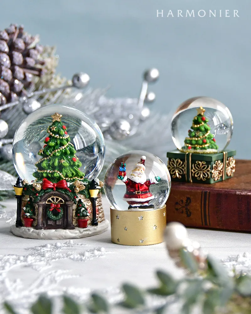 ミニスノードーム/ギフトボックスツリー（レッド/グリーン