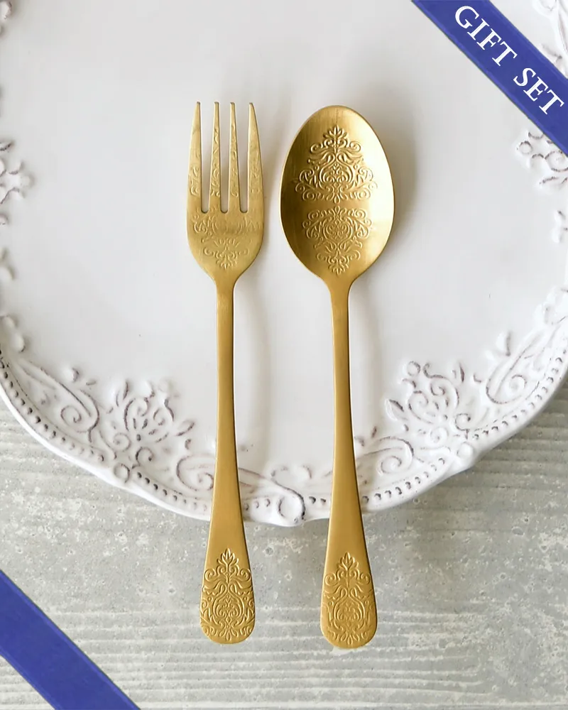 ティータイムカトラリー2人用ギフトセット アラベスク/ゴールド