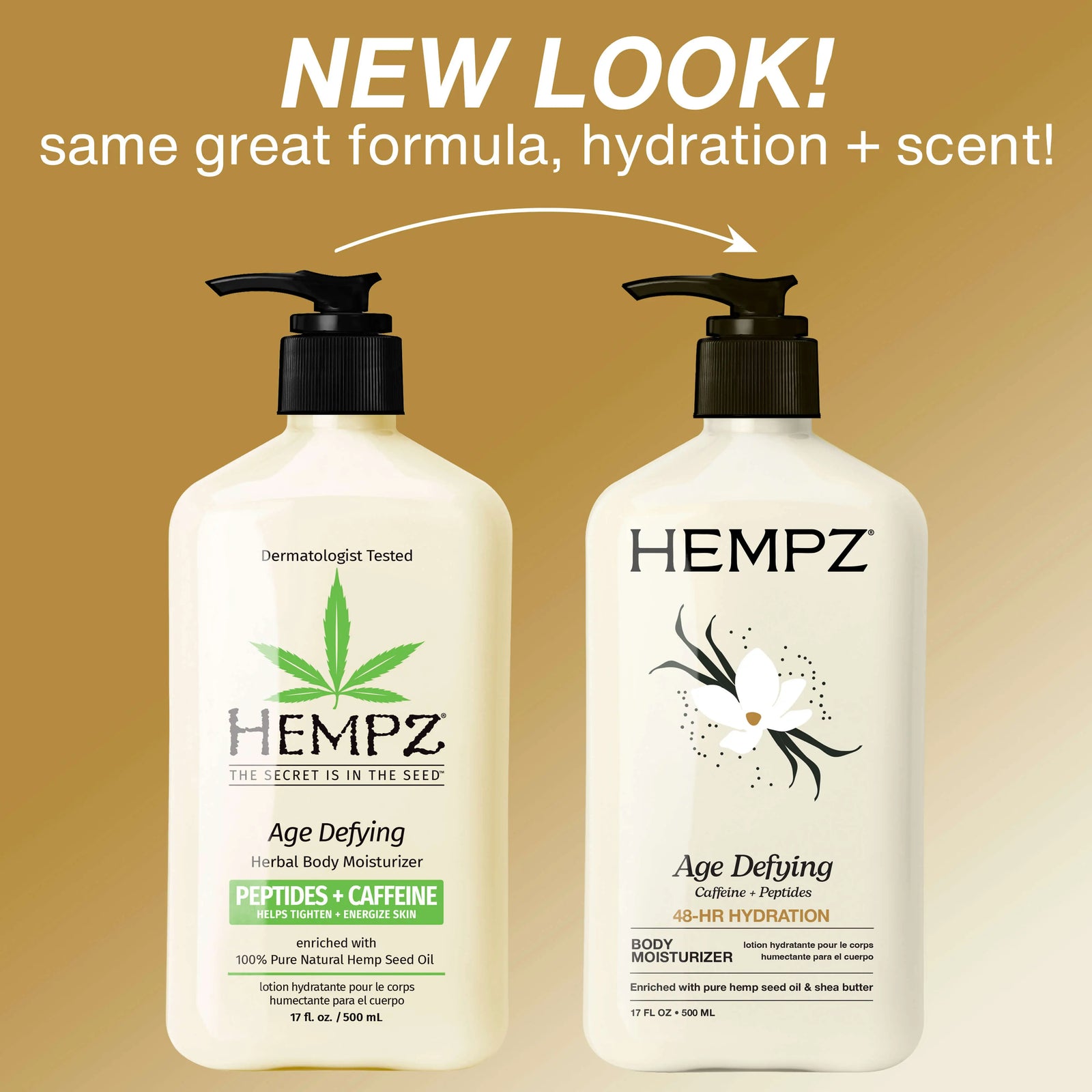 Hempz Age Defying Moisturizing Body Lotion with Peptides + Caffeine