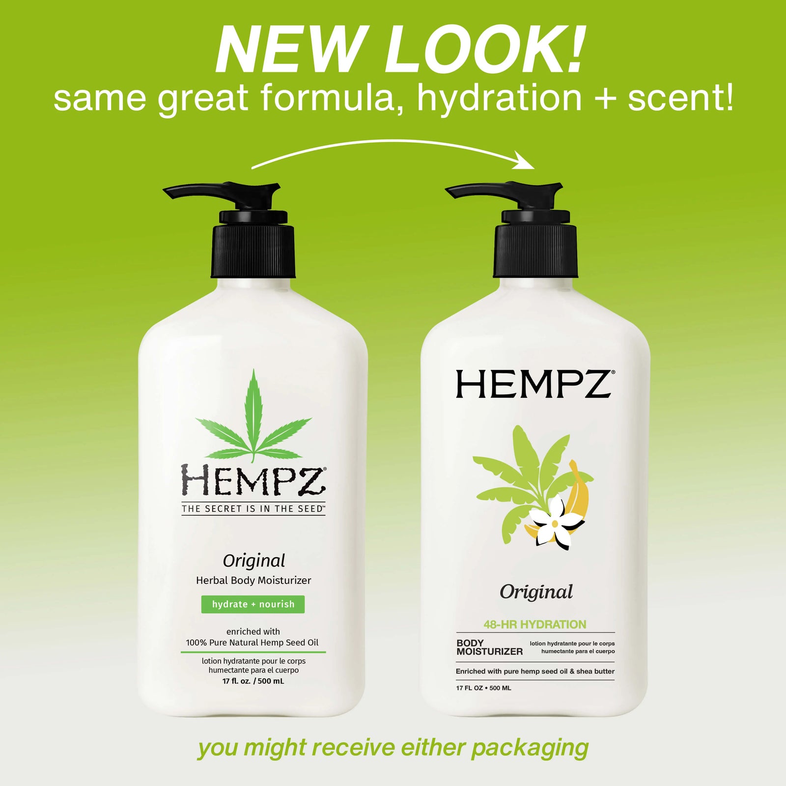 Hempz Original Moisturizing Body Lotion with Floral/Banana Scent