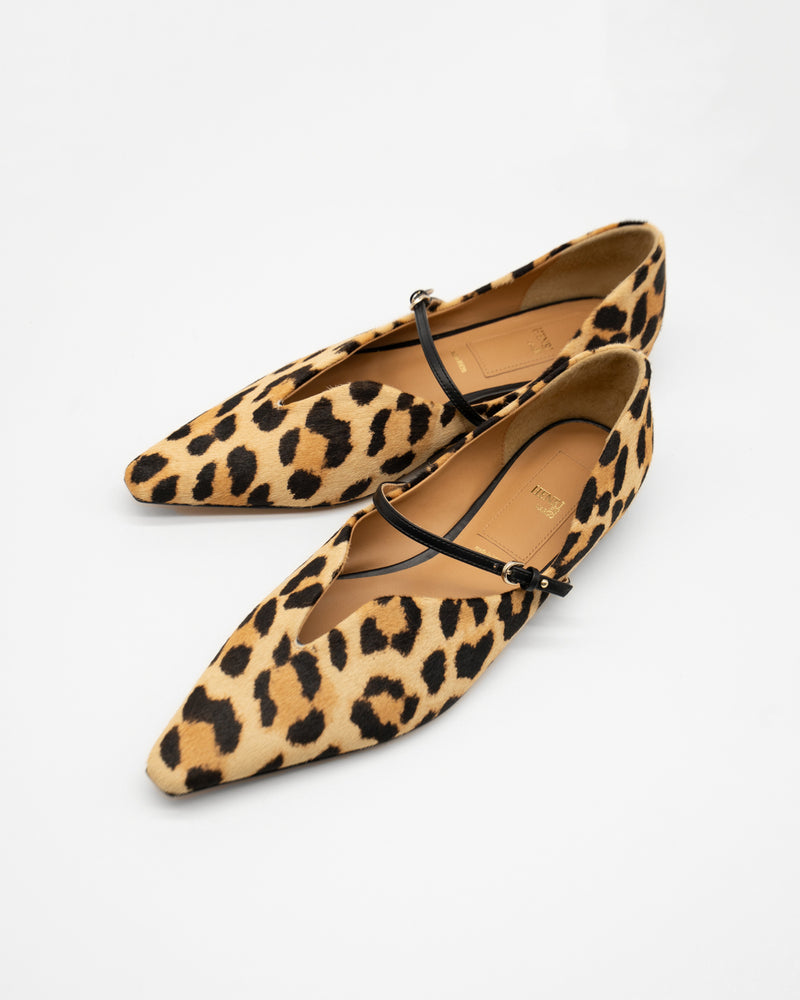 Kate leopard メリージェーン ポインテッド パンプス レオパード