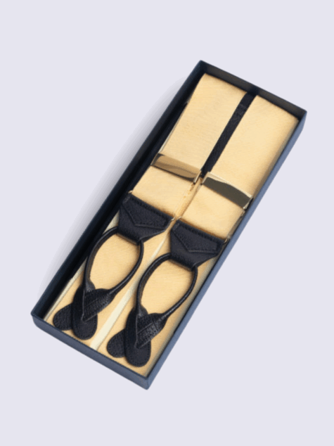 Saxe Blue Boxcloth Braces - Henry Poole Savile Row