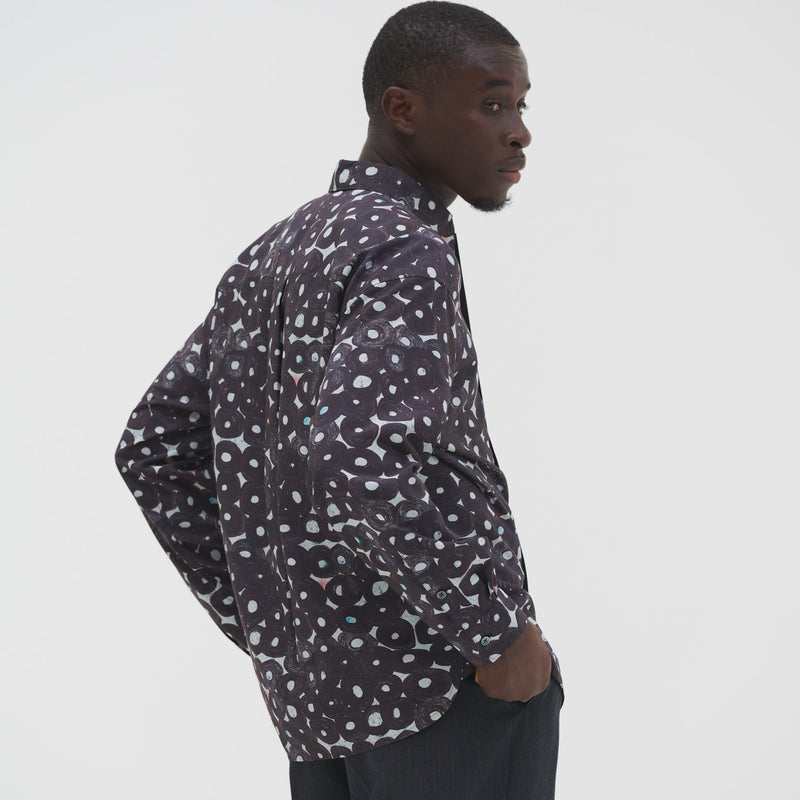 デザインシャツ（フライフロント）ブラックB「（無題）（丸