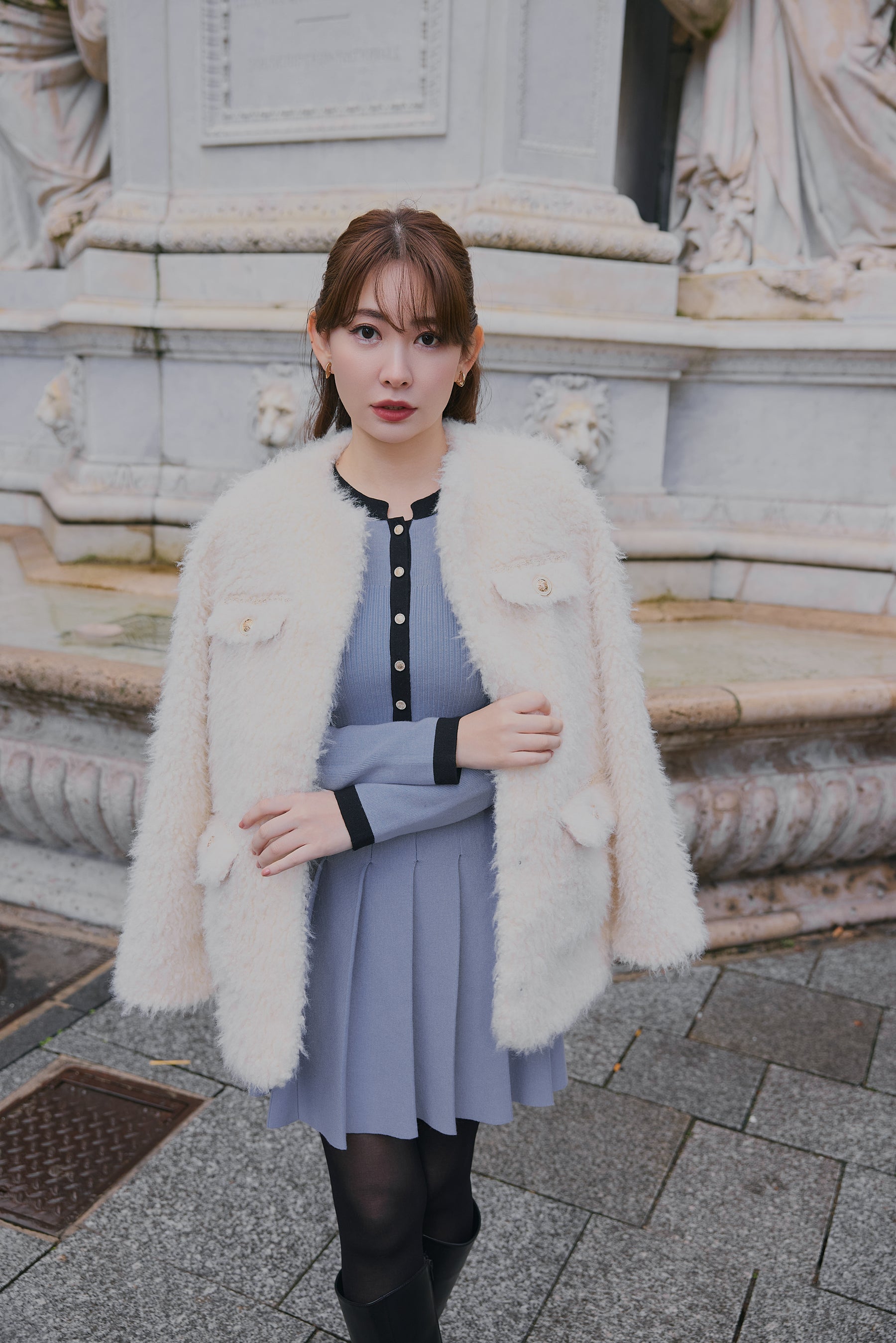 Gabrielle Belted Knit Dress