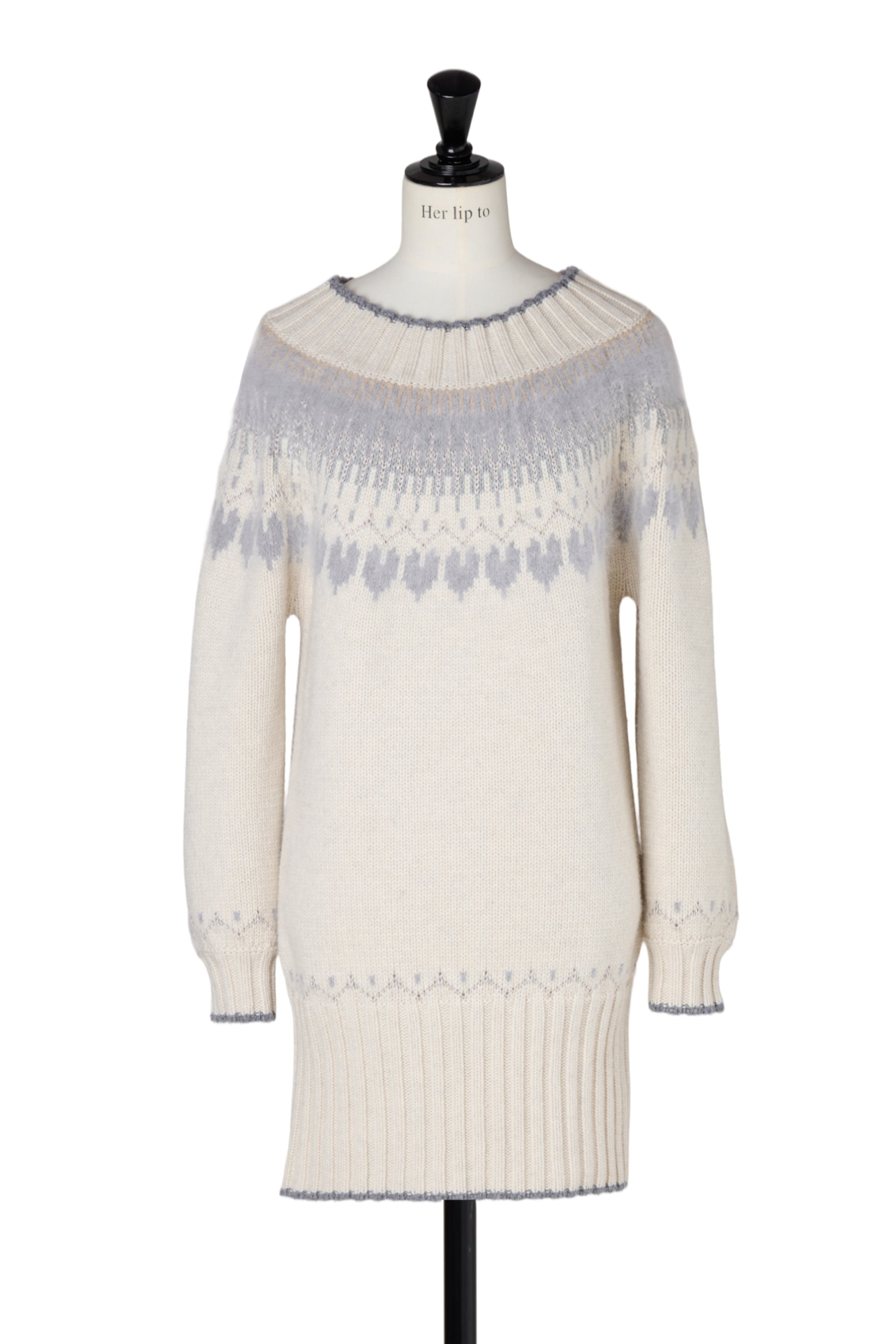 Heart Fair Isle Knit Mini Dress