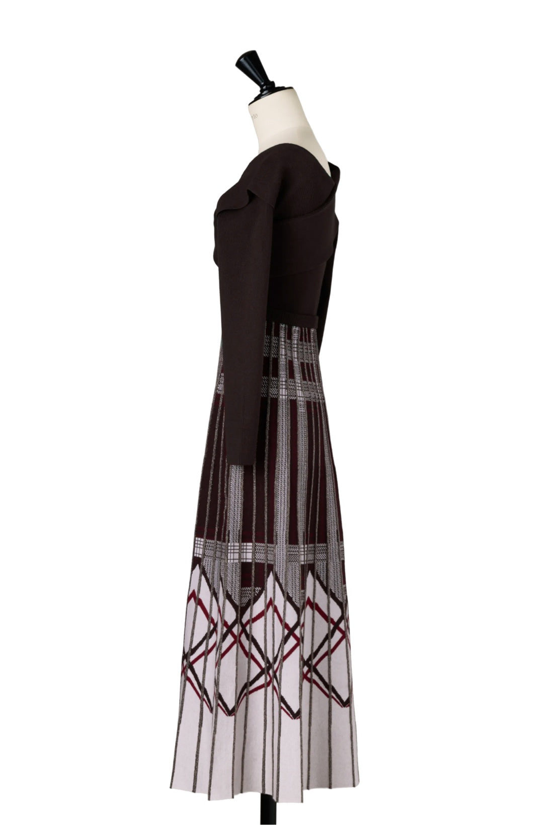 Layered Checked Knit Dress