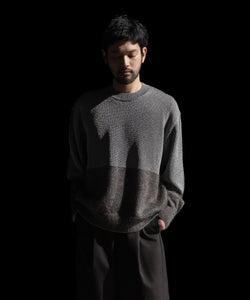 ssstein / シュタイン】MOHAIR GLITTER KNIT COMBINATION LS - GREIGE