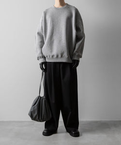 ssstein / シュタイン】COTTON DOUBLE KNIT TUCKED CREW NECK LS - TOP