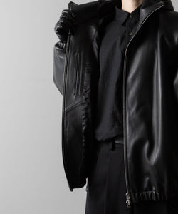 ssstein / シュタイン】LEATHER HOODED SHORT JACKET - DARK CHARCOAL