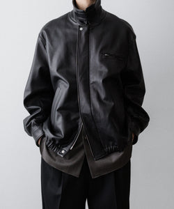 ssstein / シュタイン】COW LEATHER VINTAGE ZIP JACKET - BLACK