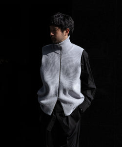 stein / シュタイン】OVERSIZED DRIVERS KNIT ZIP VEST - OFF GREY