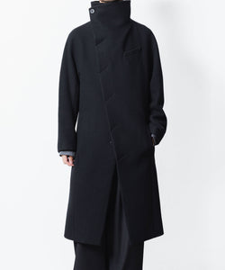 ato】ENGLAND LAMB MELTON STAND COLLAR COAT - BLACK | 公式通販