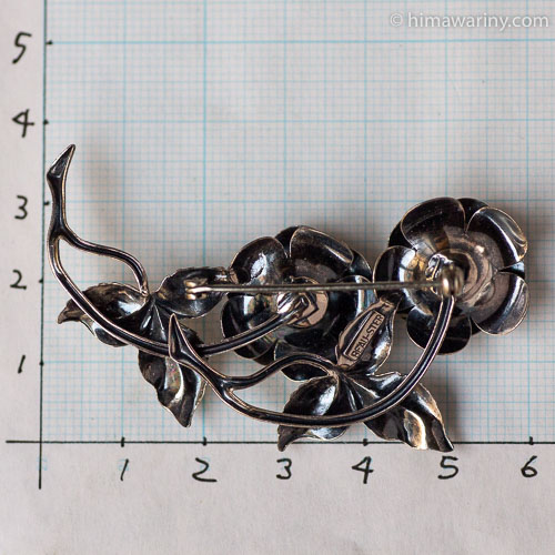 Beau Sterling-シルバー925-デュオ・ローズ・ブローチ – アンティーク