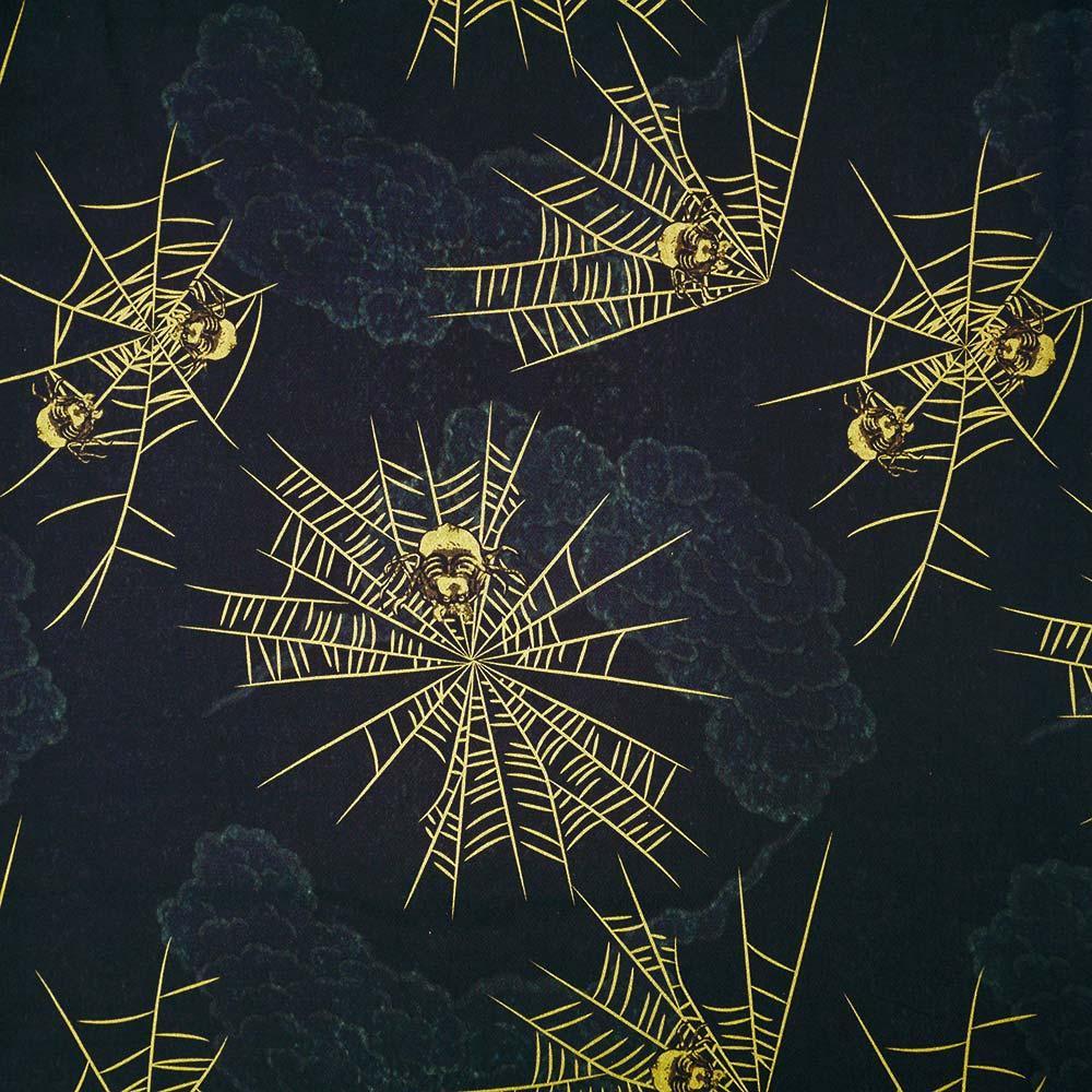 蜘蛛巣乃図開襟シャツ | Spider Web open collar shirt – HiKESHi