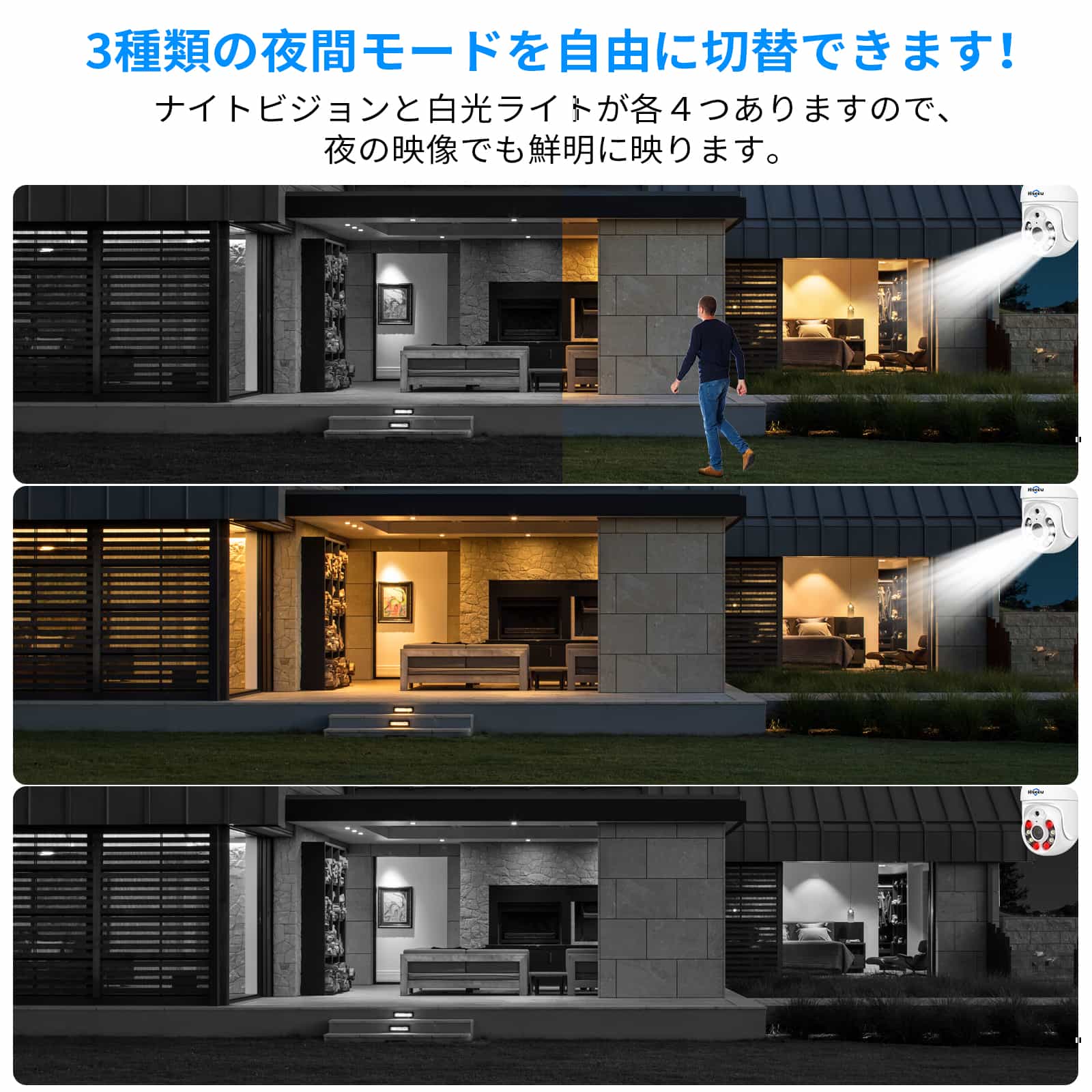 500万画素・360° 追尾機能搭載 】防犯カメラ ワイヤレスHiseeu 12