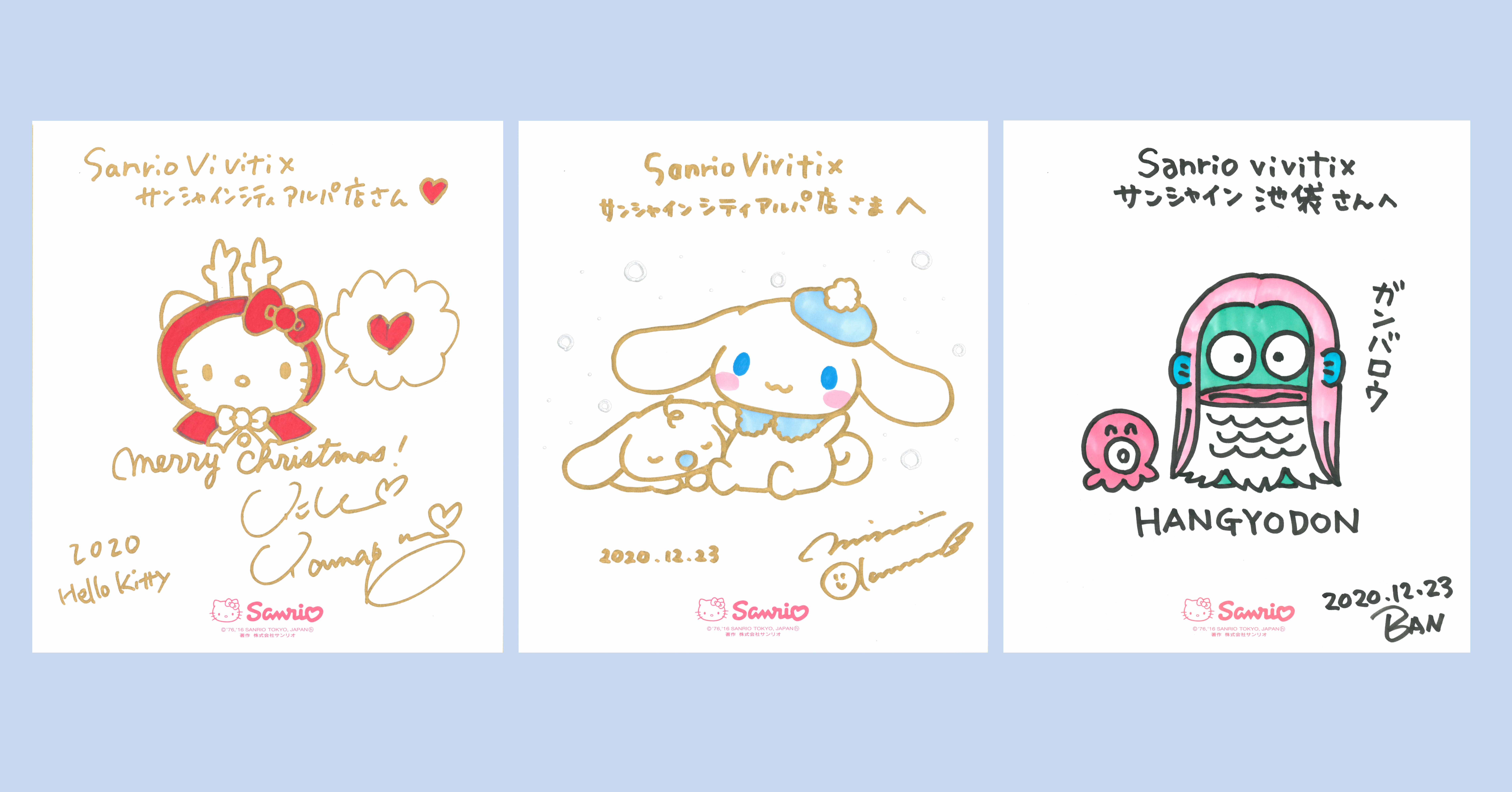 デザイナーがキャラクターを色紙にライブペイントしてお渡しする