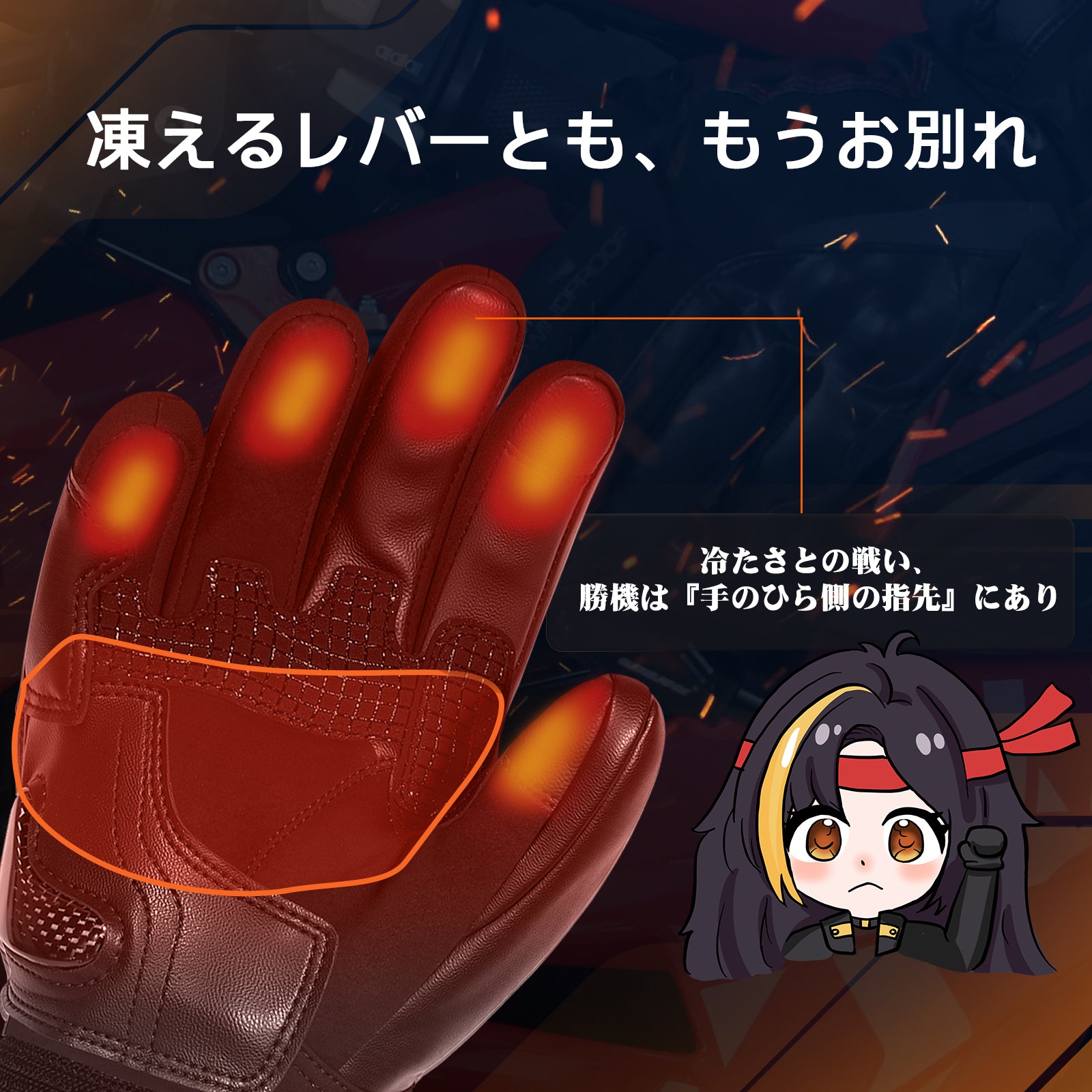 Hompres 2025年 電熱グローブ 11.1V両面全体発熱 手のひらと同面の指先