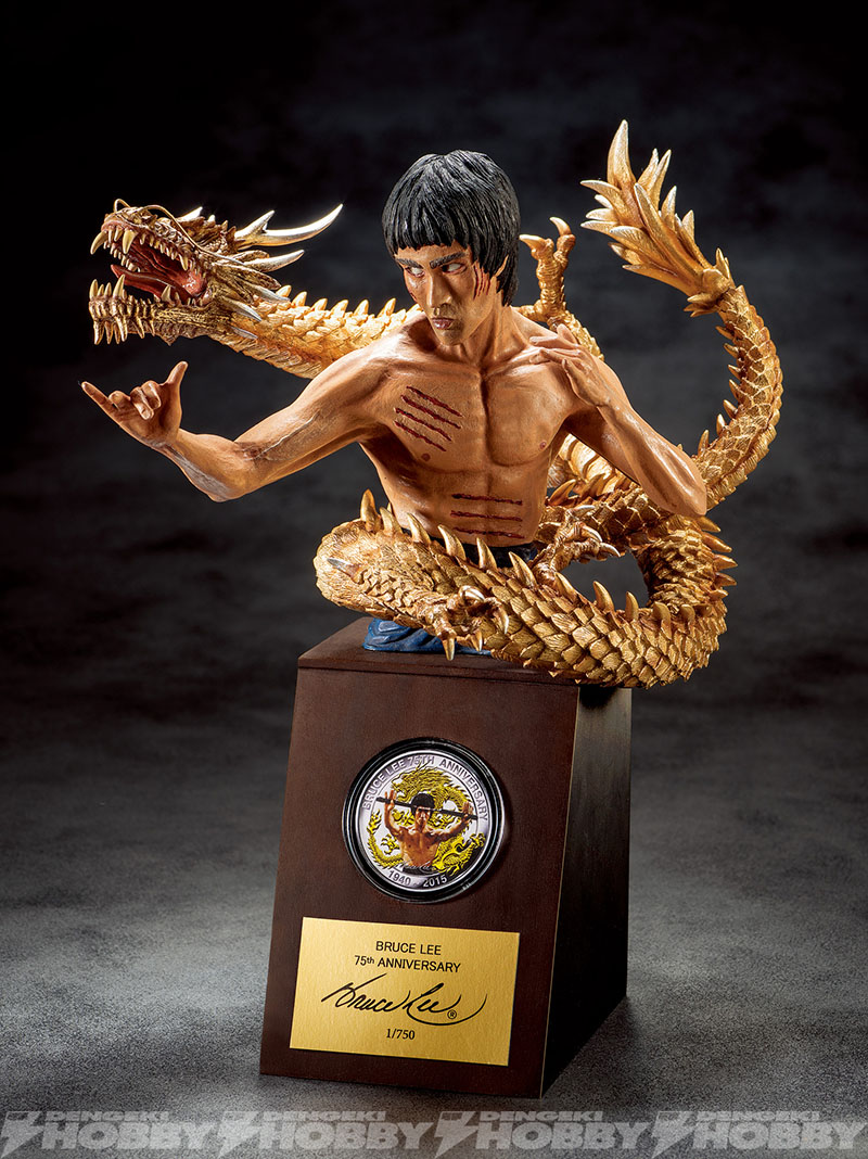 ブルース・リー生誕75周年記念純金仕上げ公式カラー銀貨 超リアル