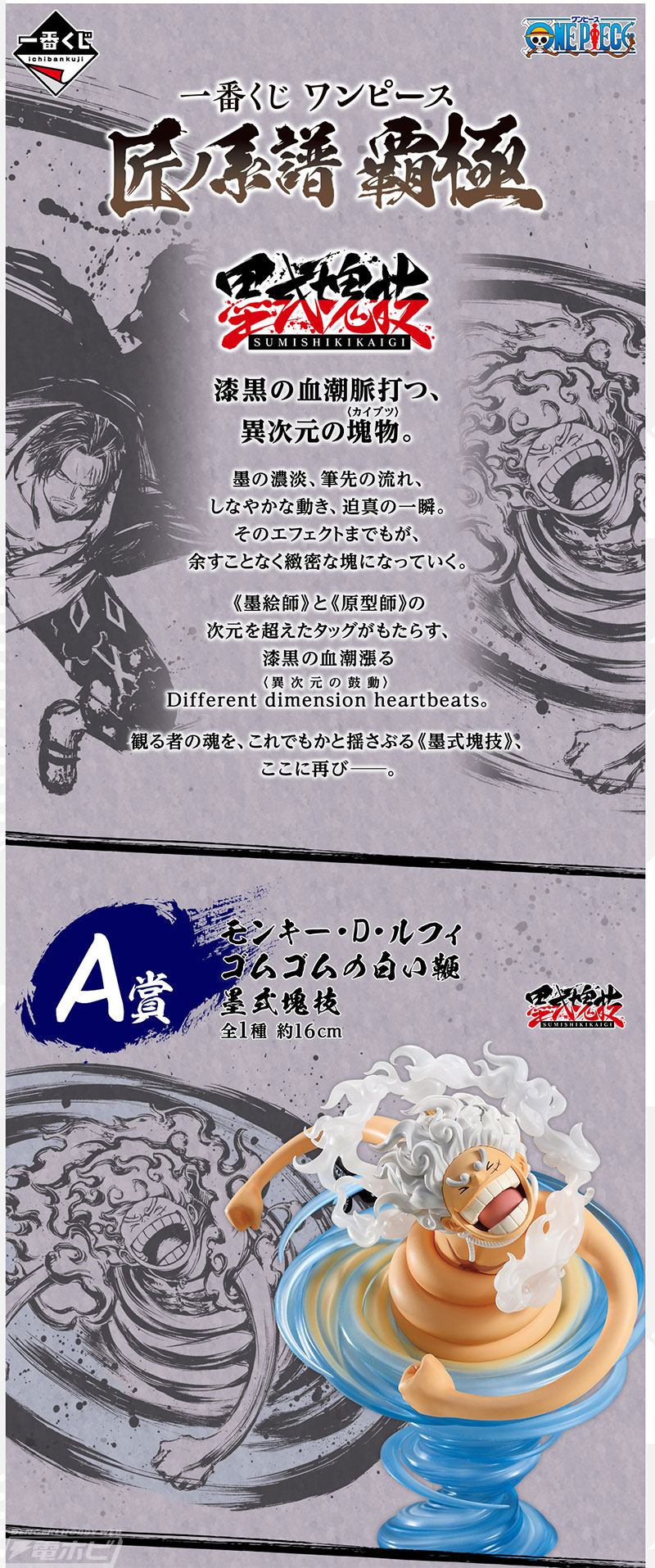 技」をテーマにしたルフィ、シャンクス、ゾロ、キッド、ボニーの