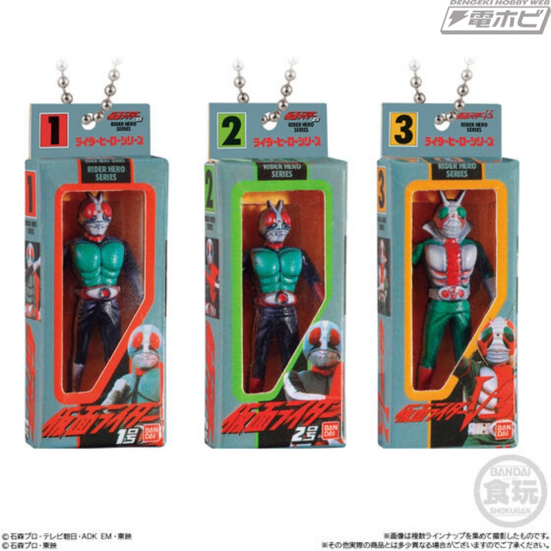 仮面ライダーシリーズの箱パッケージ入りソフビをリアルに再現した