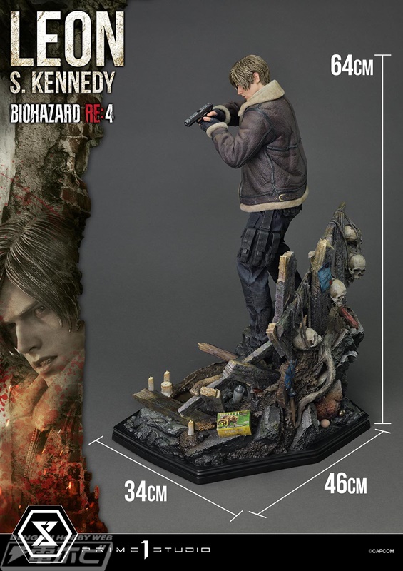 バイオハザード RE:4』レオンとチェーンソー男の1/4スケールスタチュー