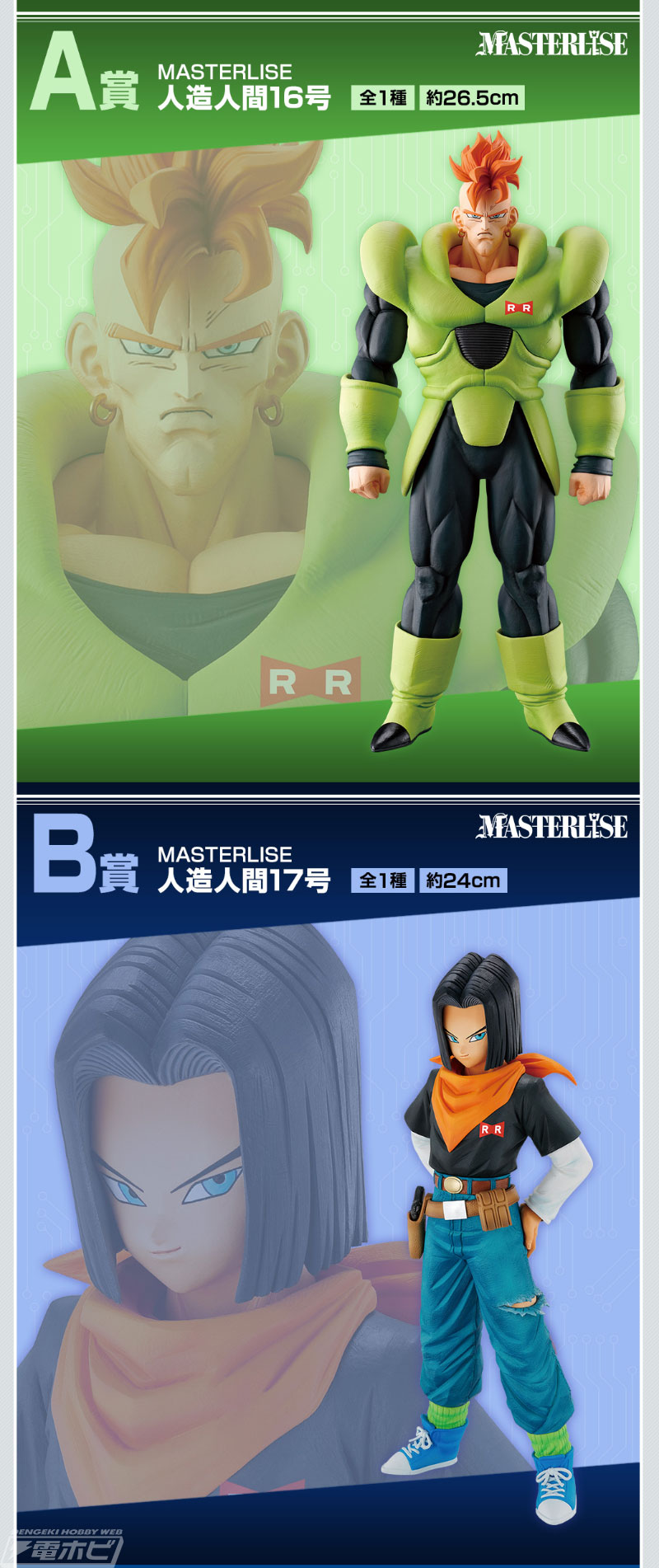 人造人間16号、17号、18号、19号、20号がMASTERLISEで初フィギュア化