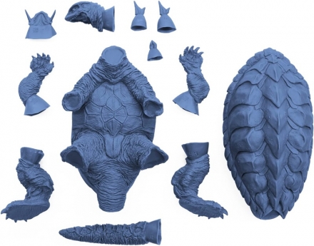 平成ガメラ三部作のガメラ（G1～G3）の未塗装ソフビキット復刻版が登場