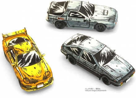 漫画風塗装がユニークな『頭文字D』の1/64ミニカーセットが京商から