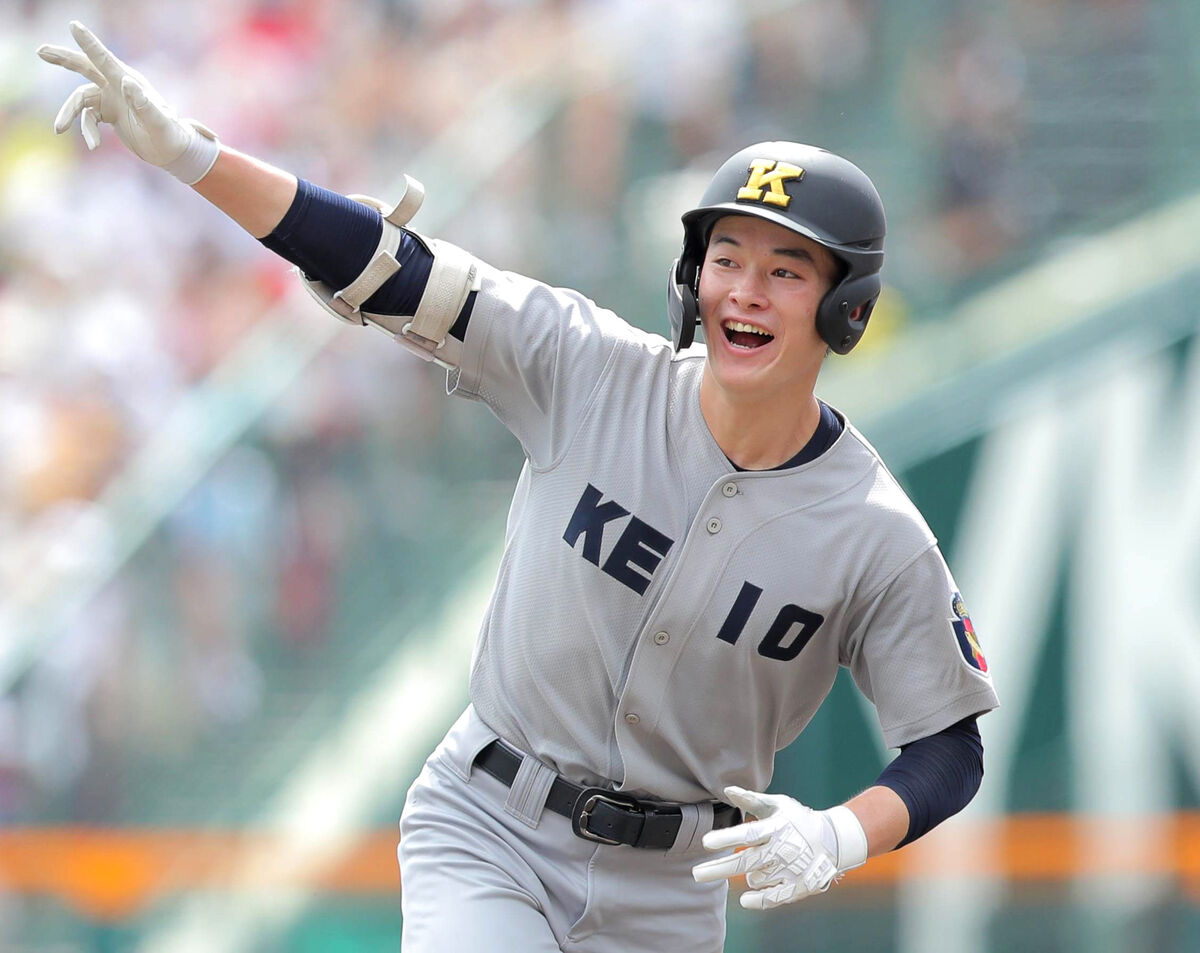 慶應義塾大学 丸田湊斗 直筆サイン ③ 高校 甲子園 ユニフォーム