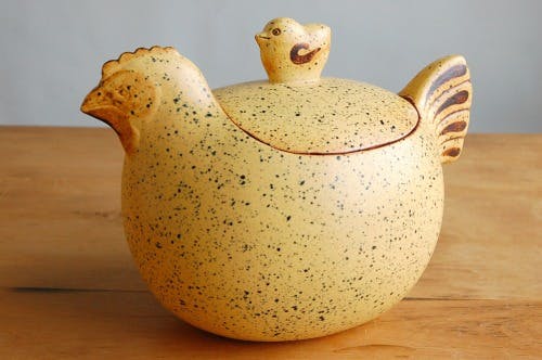 Lisa Larson/リサ・ラーソン/hen/ニワトリの大きなフタ付きポット