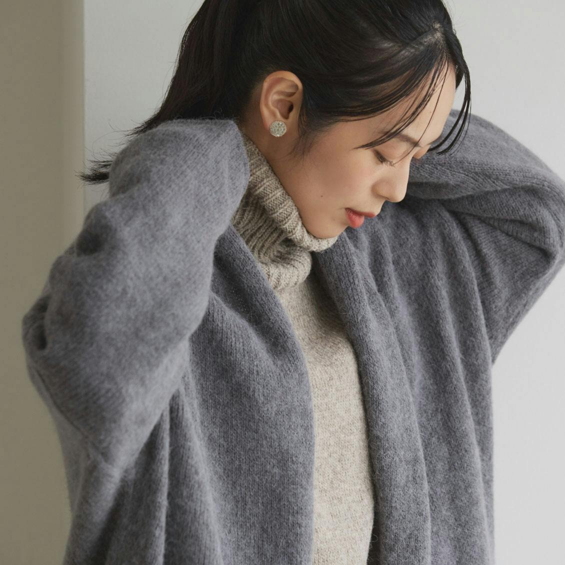 アルパカ混のふんわりカーディガン（ロング丈） - 北欧、暮らしの道具店