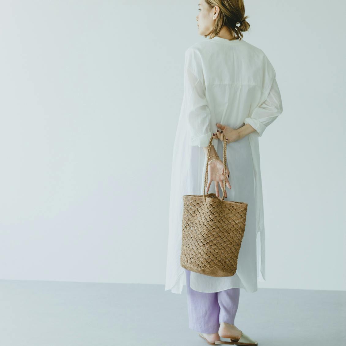 ラフィアのトートバッグ（丸底） - 北欧、暮らしの道具店