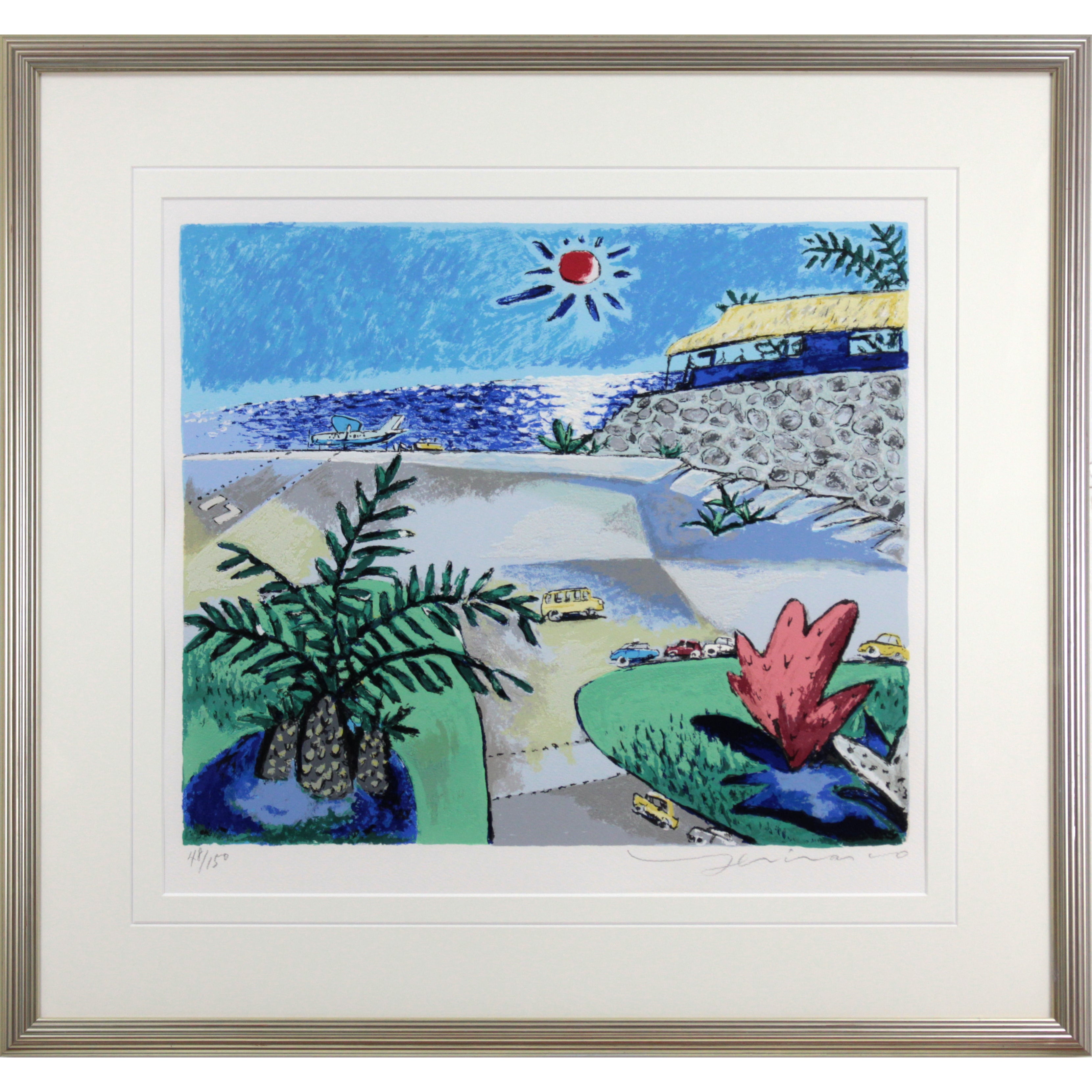 平野琳人 『赤い木』 シルクスクリーン - 北海道画廊