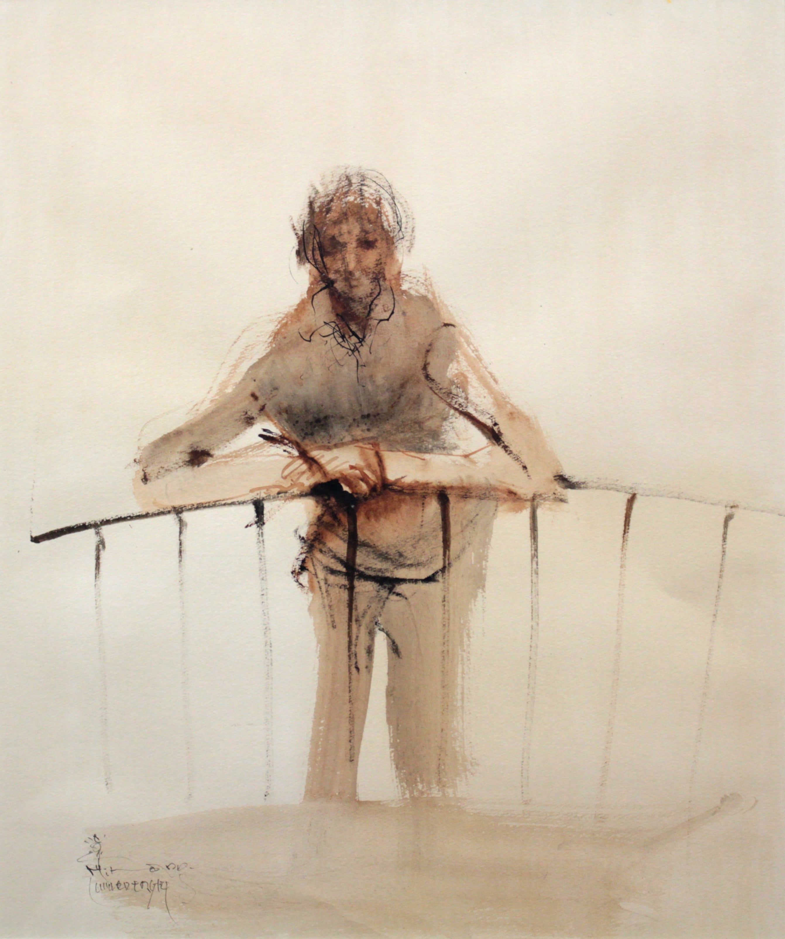 平野 遼 『バルセロナの少年』 水彩画 - 北海道画廊