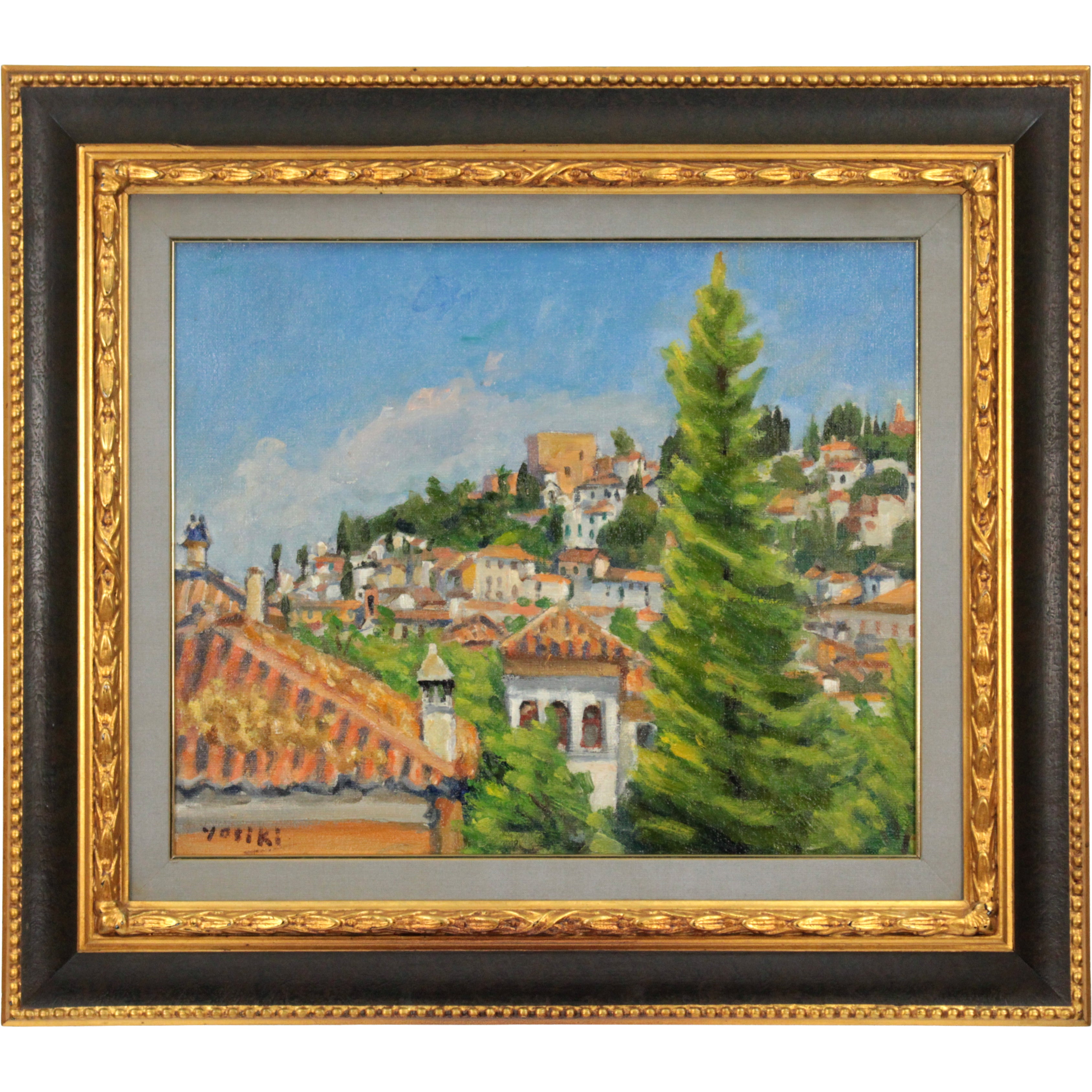 片山芳樹 『グラナダの家』 油彩画 - 北海道画廊