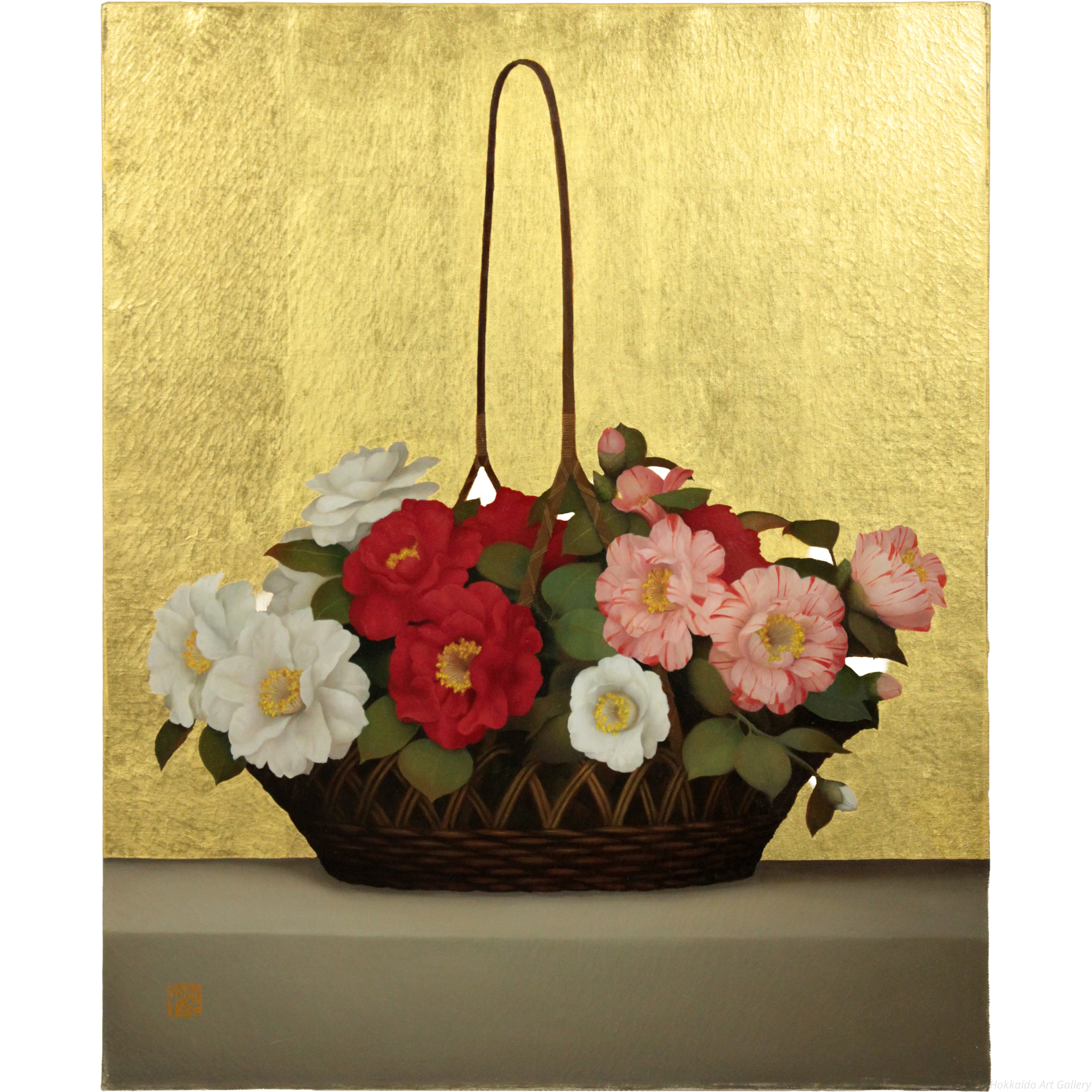 黒田悦子 『栄花椿』 油彩画 - 北海道画廊