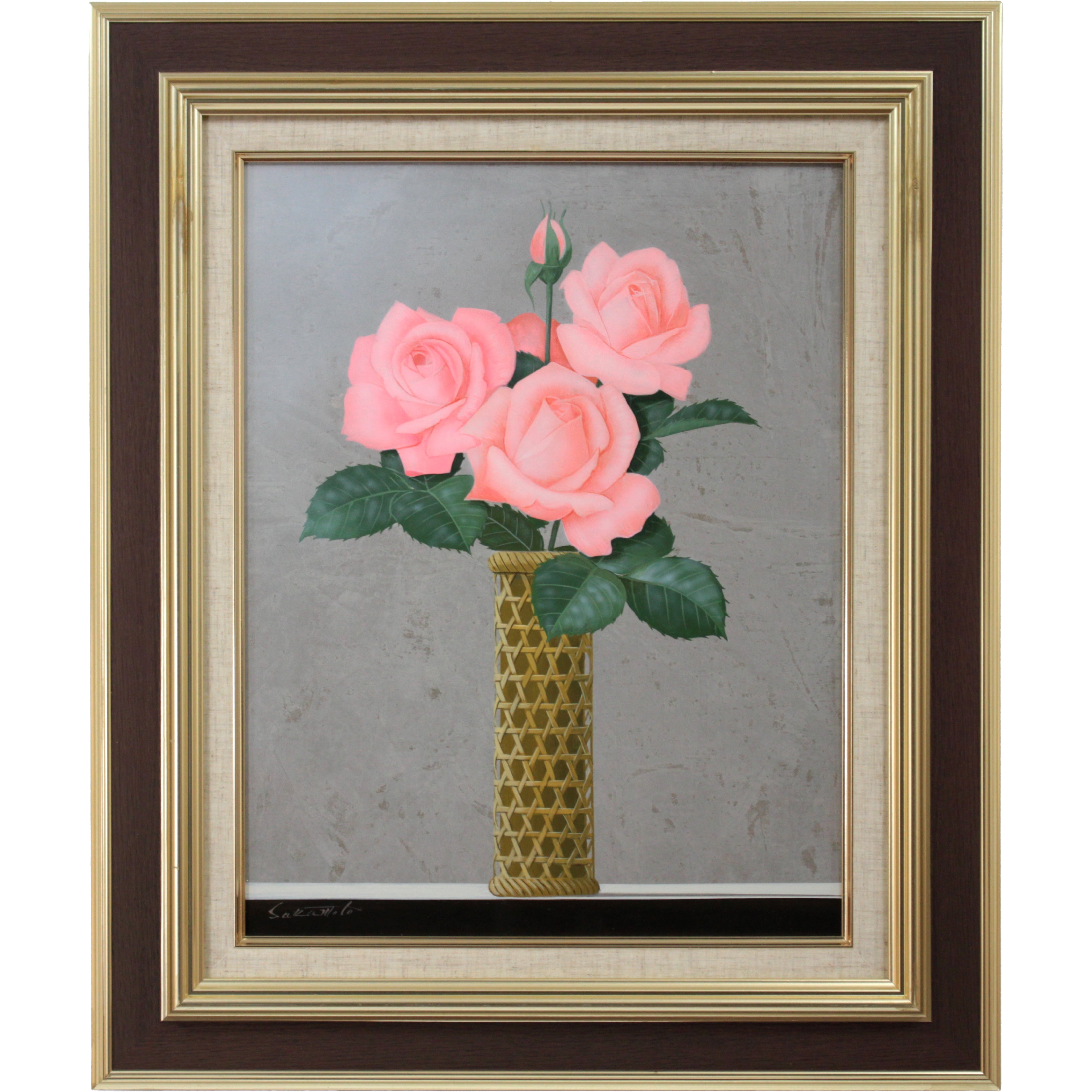 阪本修次 『バラ』 油彩画 - 北海道画廊