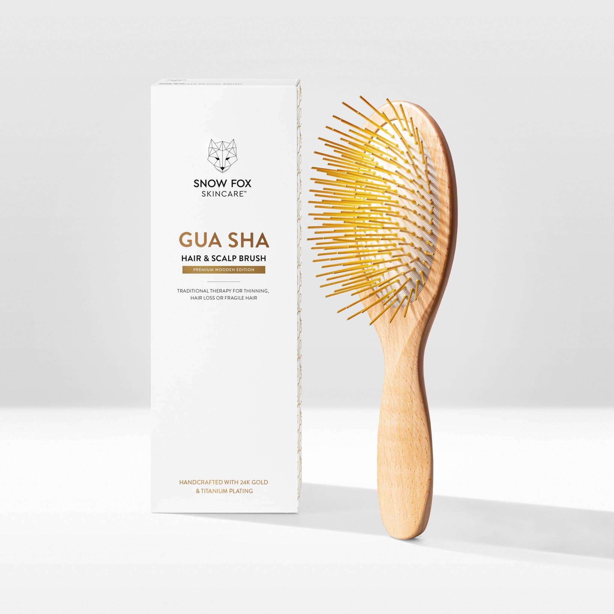 Gua Sha Hair & Scalp Brush: Premium Wooden Edition | Hopcraft Atelier