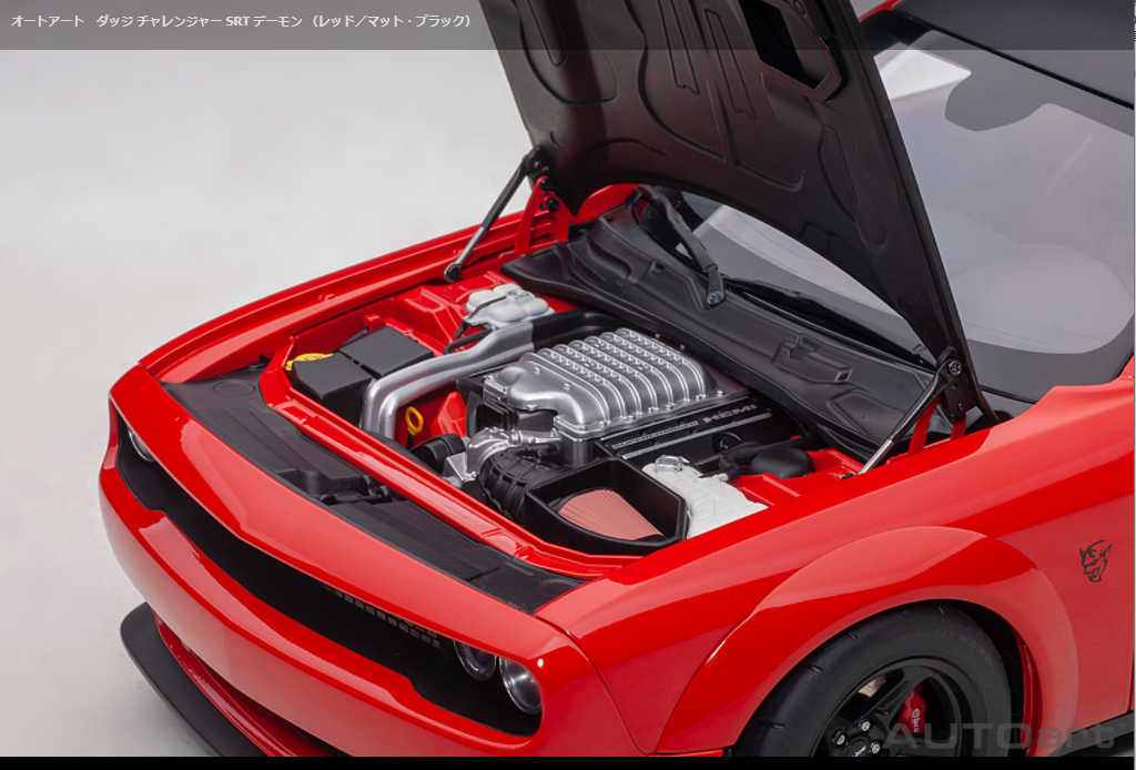 1/18 ダッジ チャレンジャー SRT デーモン レッド/マット・ブラック