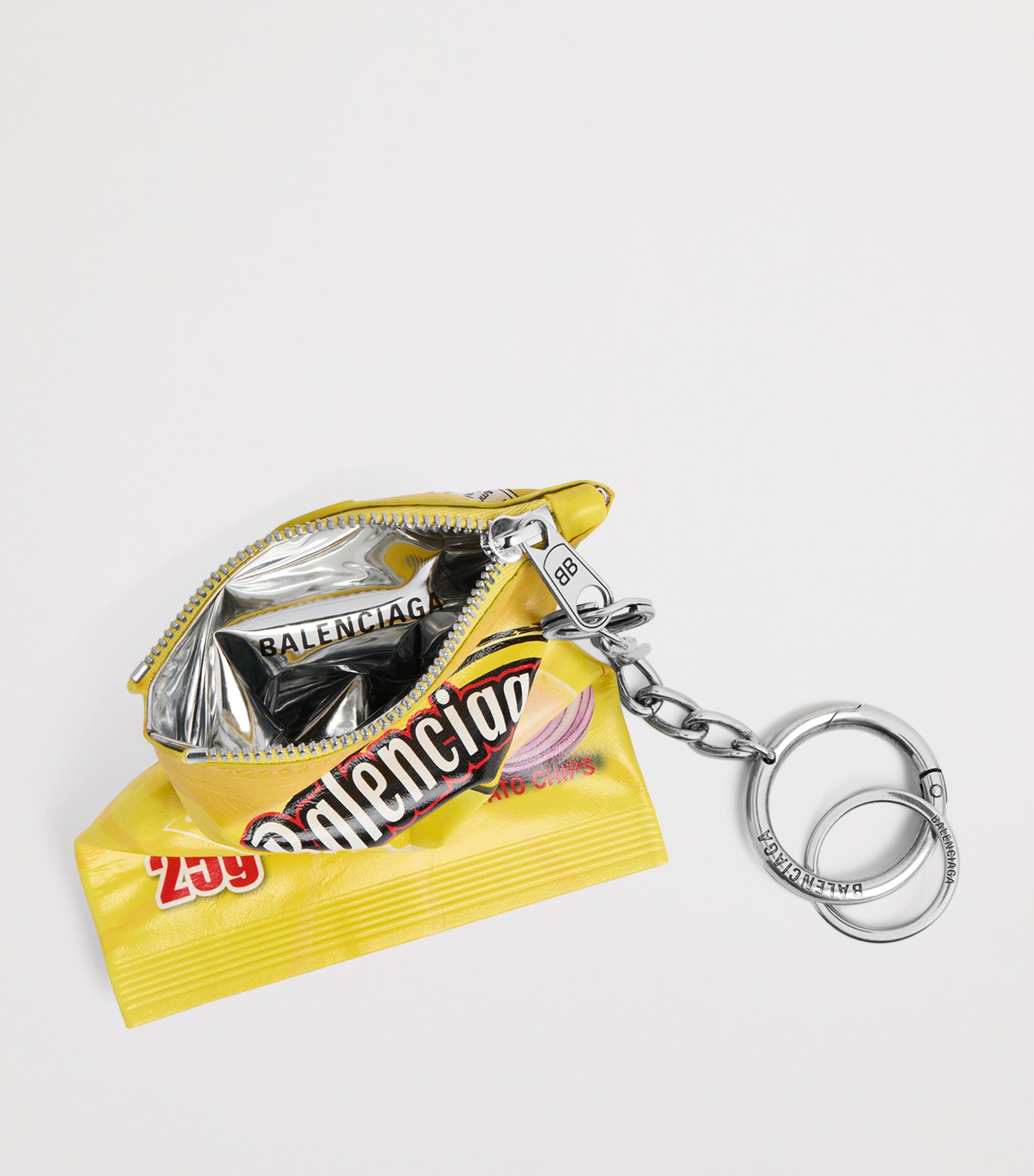 Balenciaga Yellow Calf Leather Chips Keyring | Harrods US