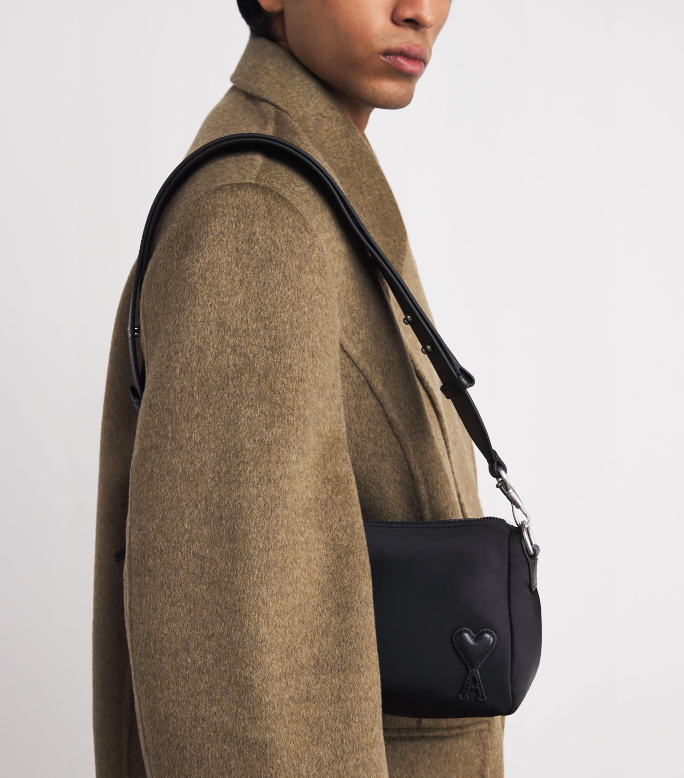 AMI Paris Black Canvas Marcel Messenger Bag | Harrods US