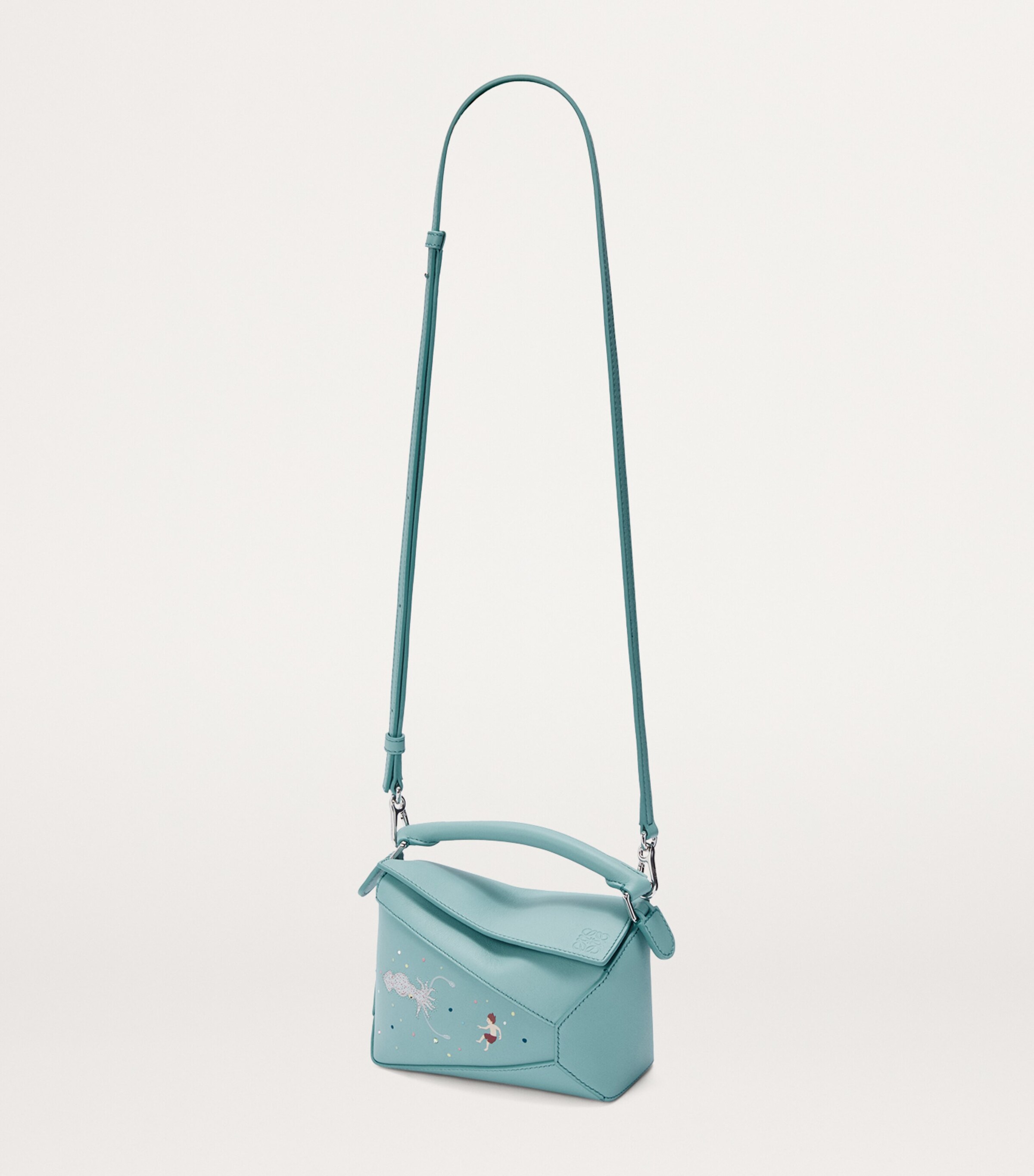 LOEWE Blue x Suna Fujita Mini Puzzle Edge Top-Handle Bag | Harrods US