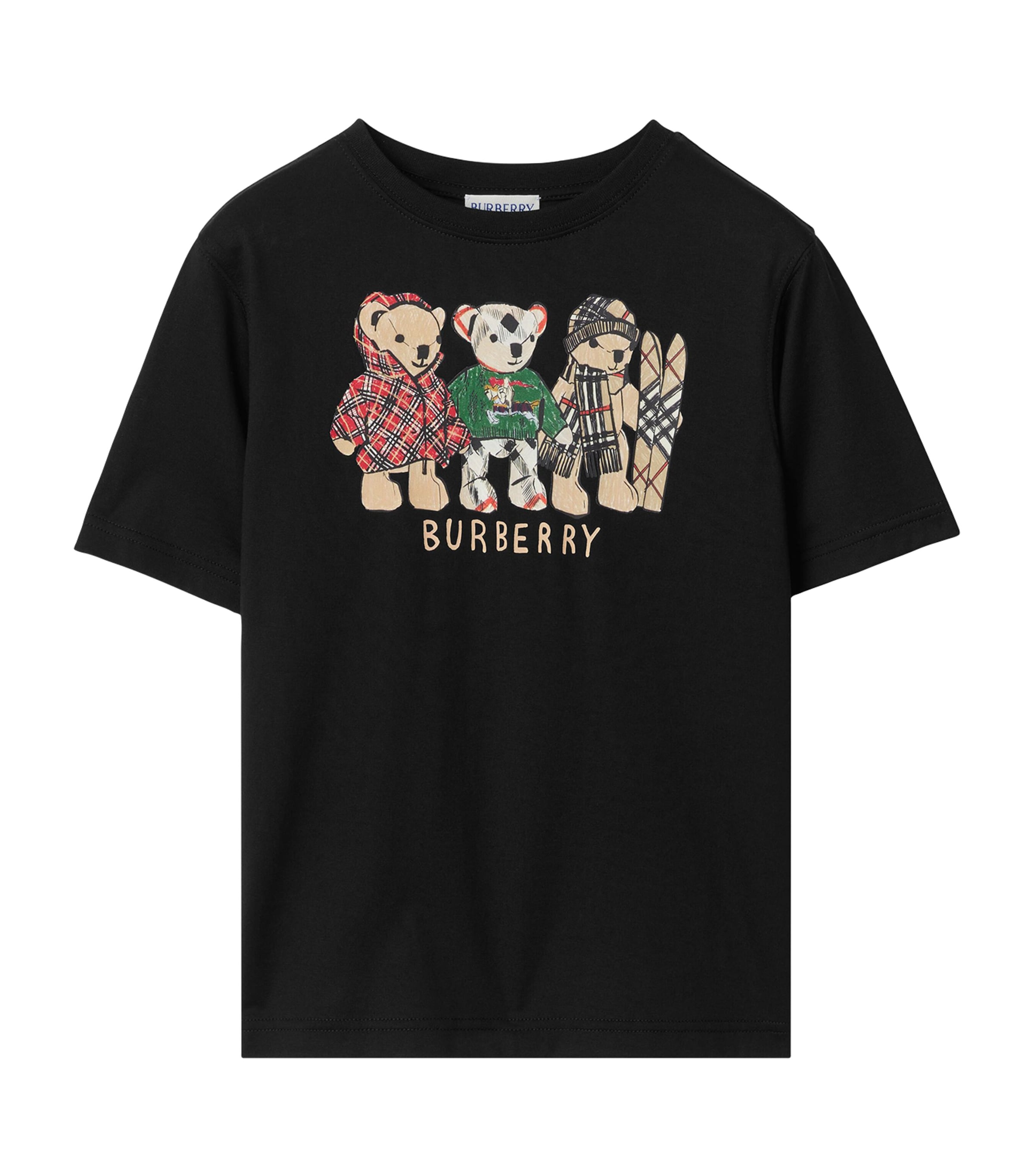 Burberry Kids Black Cotton Thomas Bear and Friends T-Shirt (3-12