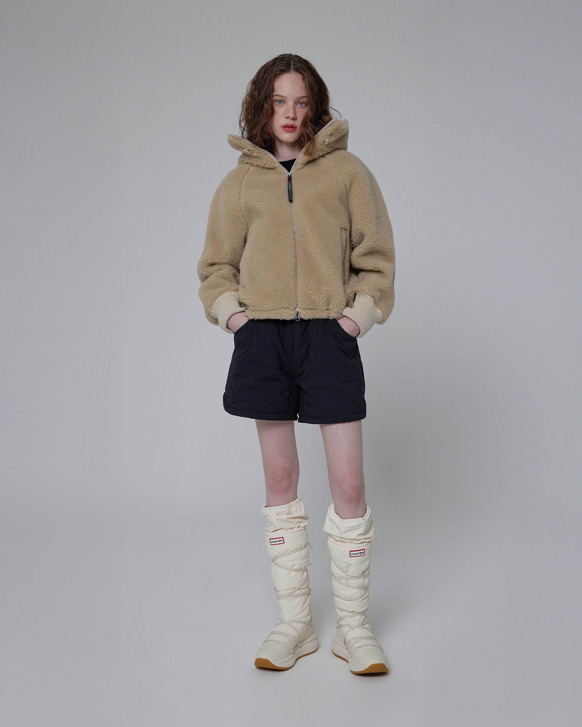 ユニセックス ハンター グリップ トール スノー ブーツ - ホワイト