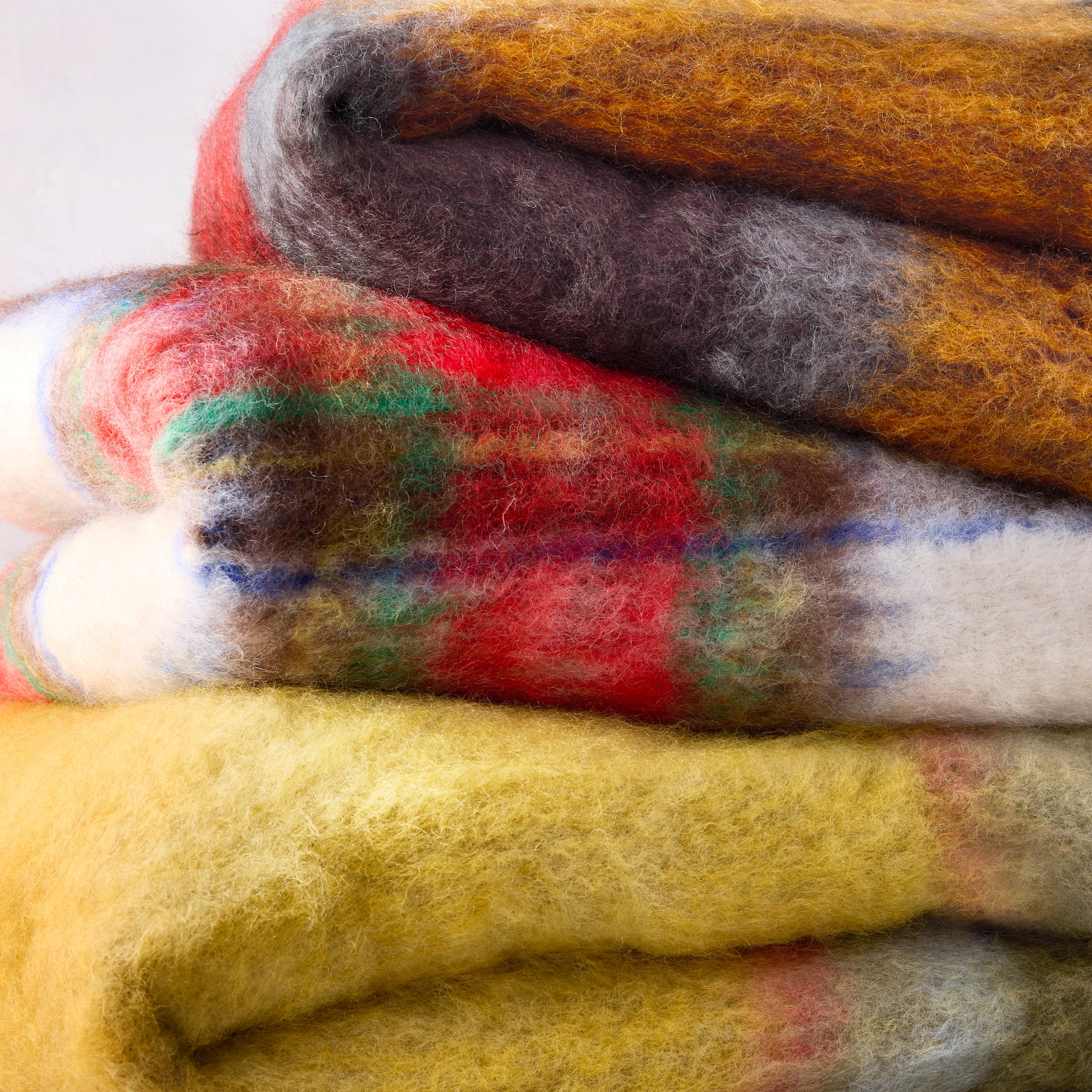 Mantas Ezcaray Festive Plaid Mohair Throw - Hudson Grace