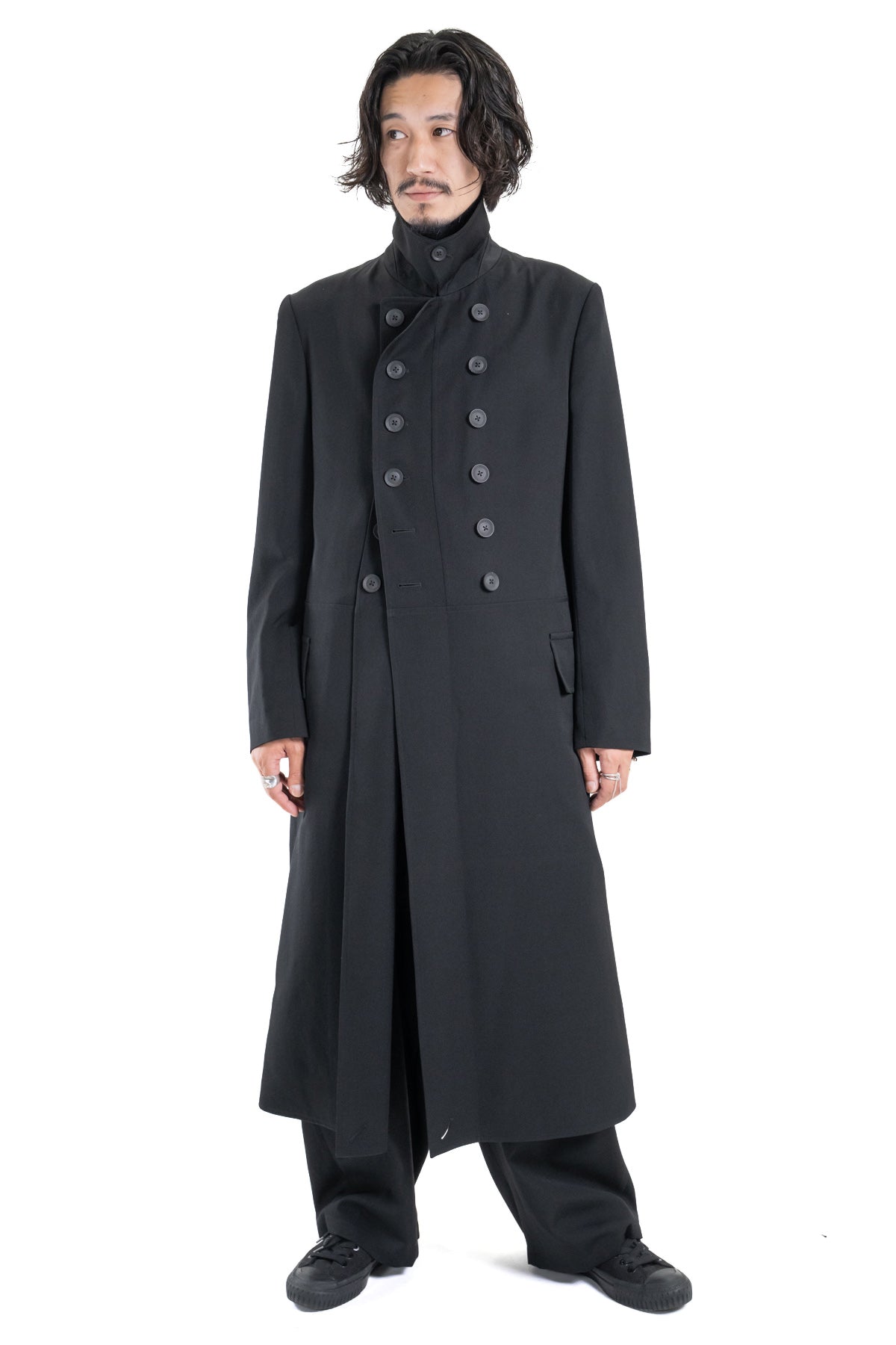 WOOL GABARDINE NAPOLEON LONG JACKET – HUES ONLINE
