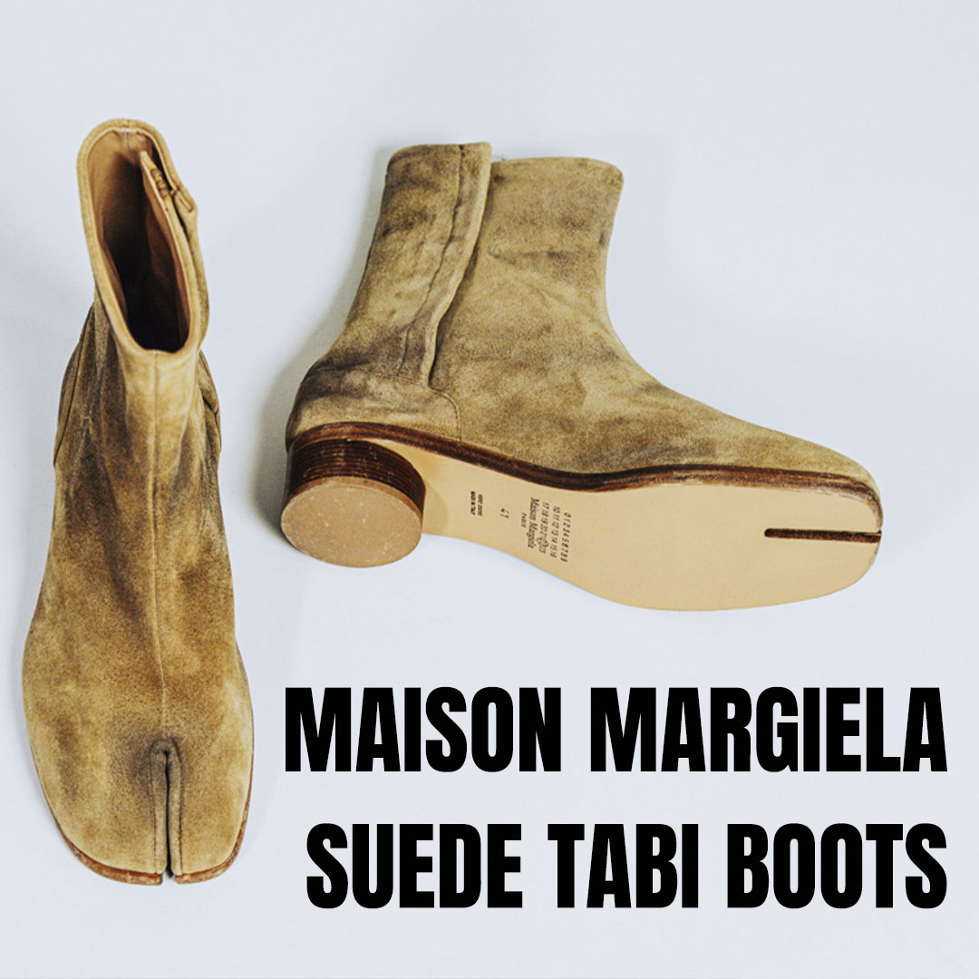 メゾンマルジェラのスエード タビブーツ3cm ヒール | HUES 福岡