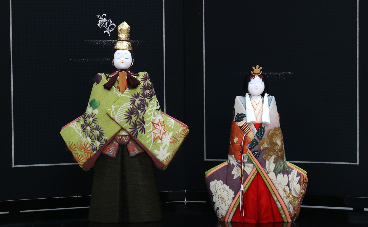 鈴木賢一の雛人形 木目込 「寿々喜雛 優 正絹 古布 時代裂 (江戸時代)No1」