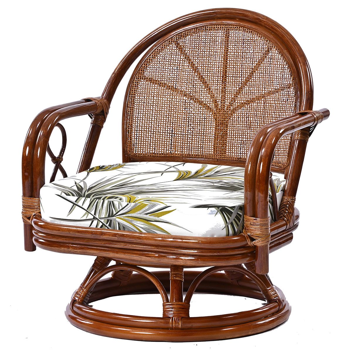 bell chaise ベルチェアー ブラウンラタン風アームチェア2脚セット